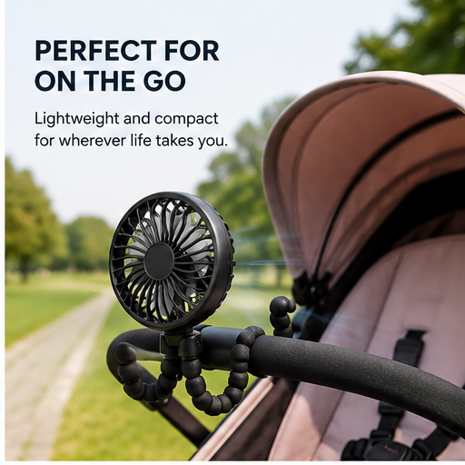 Coolify Mini Travel Fan delivers flexible, portable cooling in a compact design perfect for everyday use. USB rechargeable with adjustable speeds and bendable tripod legs for cooling anywhere you go.