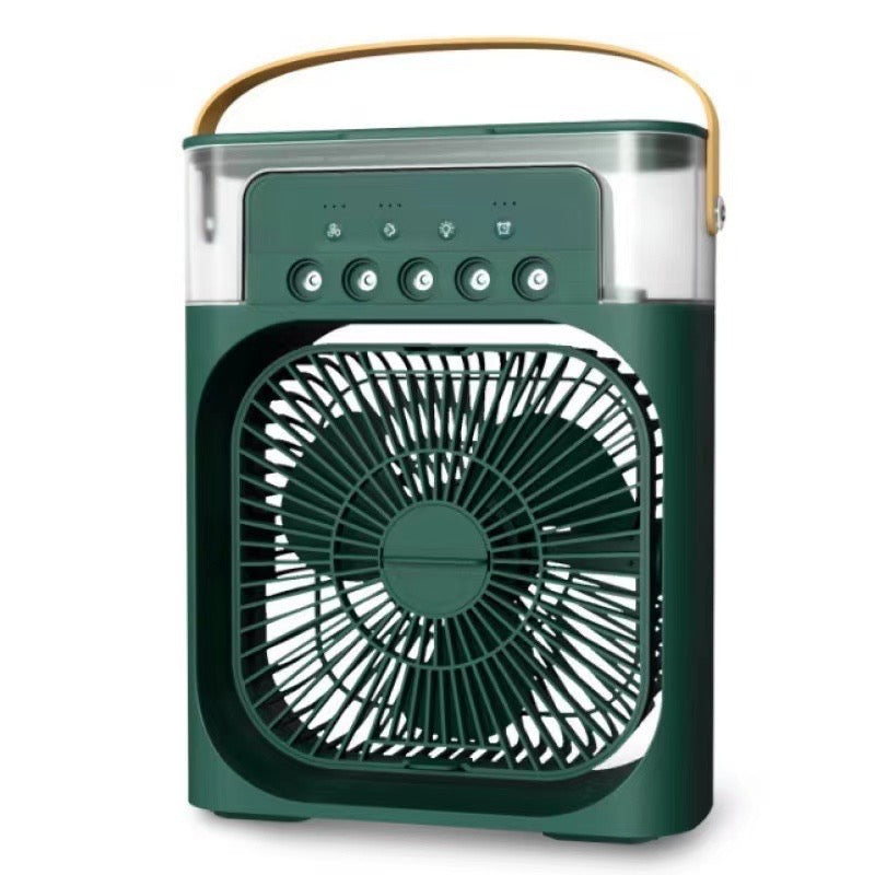 Coolify 3-in-1 Portable Fan combines powerful cooling, quiet airflow, and built-in humidification in one compact design. USB-powered with adjustable fan speeds, perfect for home, office, gaming, travel, and car use.