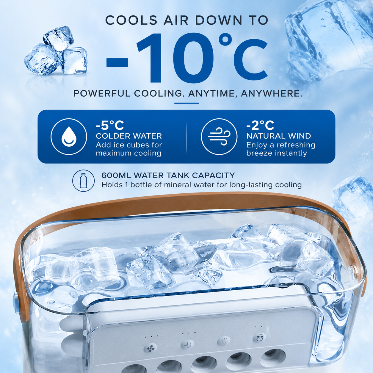 Coolify 3-in-1 Portable Fan combines powerful cooling, quiet airflow, and built-in humidification in one compact design. USB-powered with adjustable fan speeds, perfect for home, office, gaming, travel, and car use.